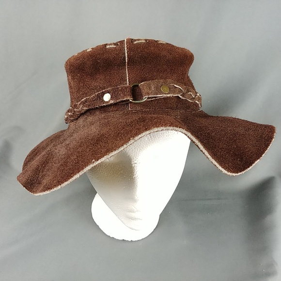 brown suede floppy hat